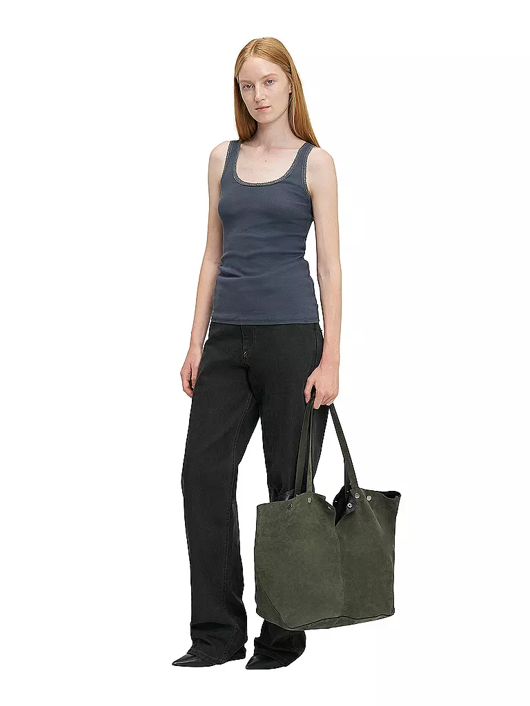 LIEBESKIND BERLIN | Bolso de cuero - Shopper RIVE Large | Oliva