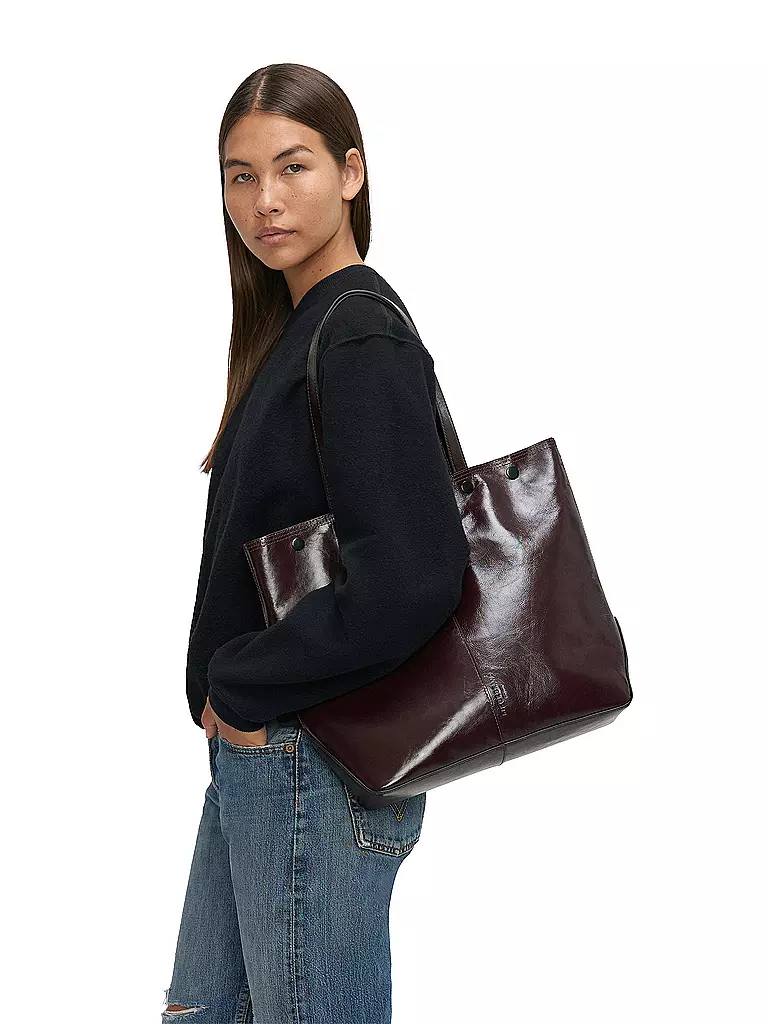 LIEBESKIND BERLIN | Bolso de cuero - Shopper RIVE Large | dunkelrot