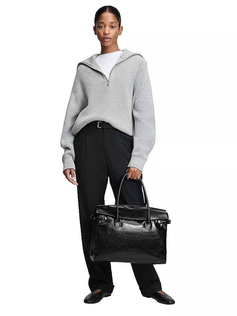 LIEBESKIND BERLIN | Ledertasche - Henkeltasche GLORIA SATCHEL Large | Negro