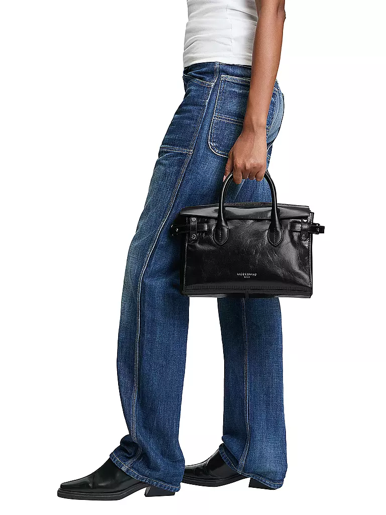 LIEBESKIND BERLIN | Ledertasche - Henkeltasche GLORIA SATCHEL Medium | Negro