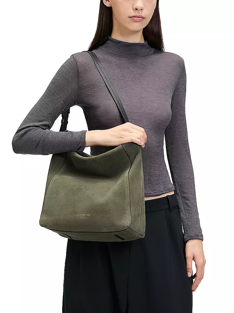 LIEBESKIND BERLIN | Ledertasche - Hobo CHUDY Medium  | Verde oscuro