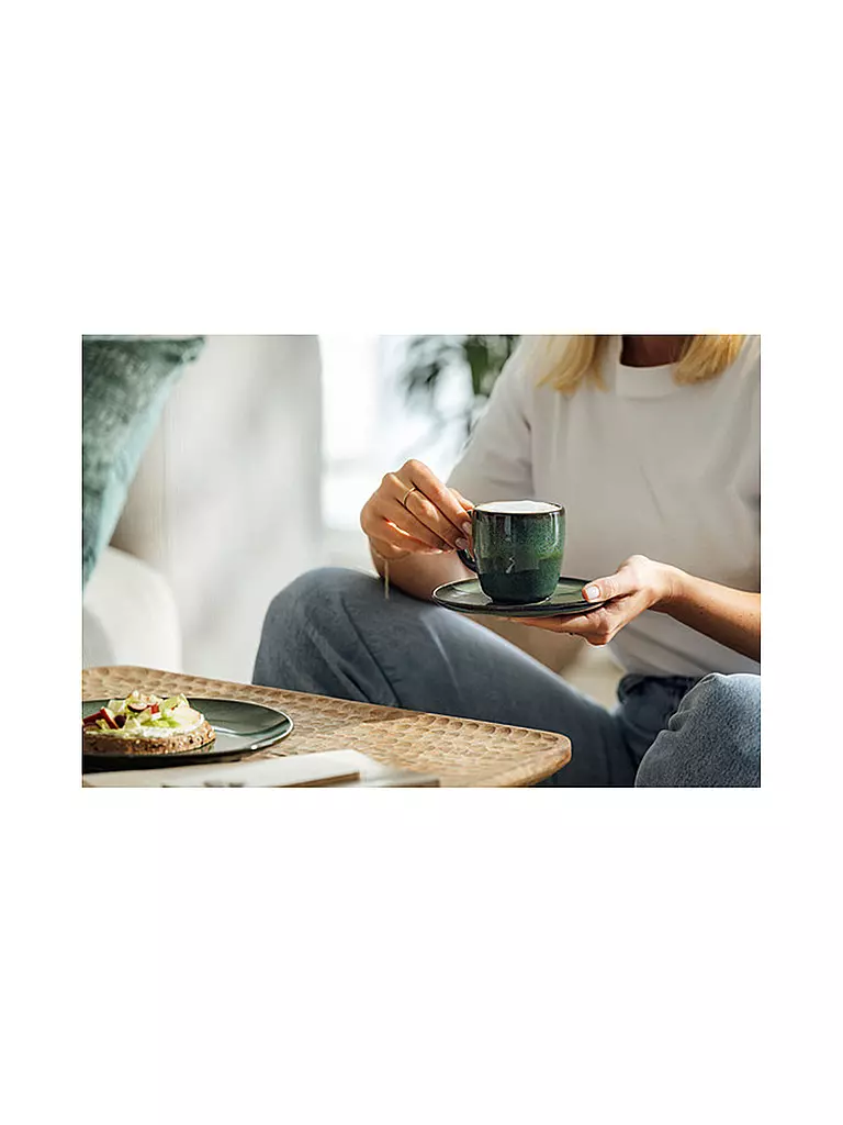 LIKE BY VILLEROY & BOCH | Plato de café LAVE VERT 15cm | Verde oscuro