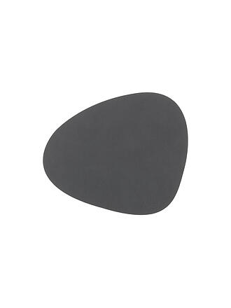 LIND DNA | Posavasos de cuero ovalado Nupo 11x13cm Antracita