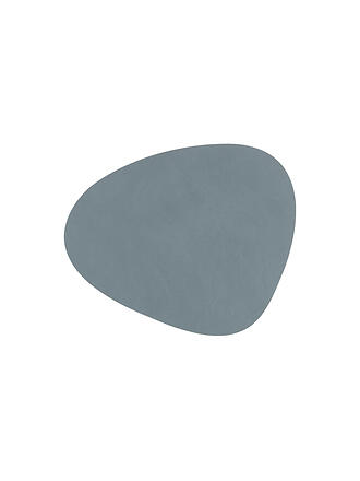 LIND DNA | Posavasos de cuero ovalado 11x13cm Azul Claro