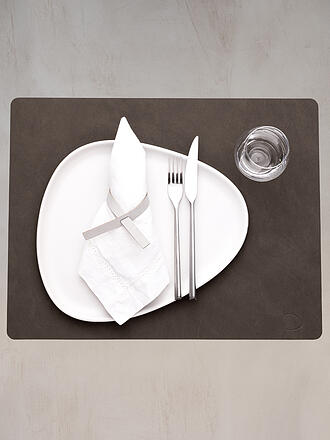 LIND DNA | Mantel individual de cuero rectangular NUPO 35x45cm Caviar