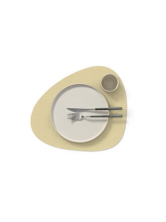 LIND DNA | Mantel individual 37x44cm CORDUROY OVAL Lemon Sorbet