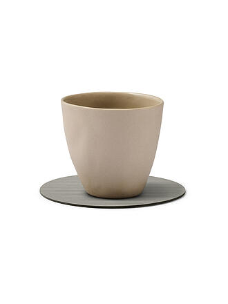 LIND DNA | Posavasos de vidrio 10cm CORDUROY REDONDO Gris Claro