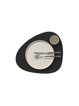 LIND DNA | Mantel individual de cuero 37x44cm NUPO oval Black Ink