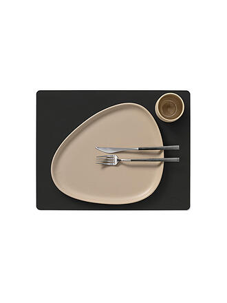 LIND DNA | Mantel individual de cuero NUPO rectangular 35x45cm Black Ink