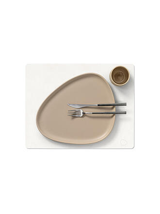 LIND DNA | Mantel individual de cuero NUPO rectangular 35x45cm Pure White