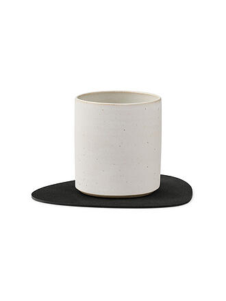 LIND DNA | Posavasos de cuero ovalado NUPO 11x13cm Black Ink