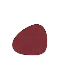 LIND DNA | Posavasos de cuero ovalado Nupo 11x13cm Gris Claro | Rojo