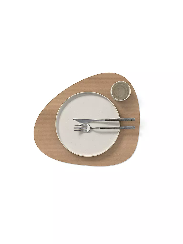 LIND DNA | Individual de mesa 37x44cm CORDUROY OVAL Nougat | Camel