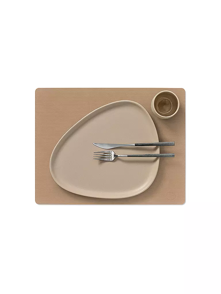 LIND DNA | Mantel individual 35x45cm CORDUROY ECKIG Nougat | Camel