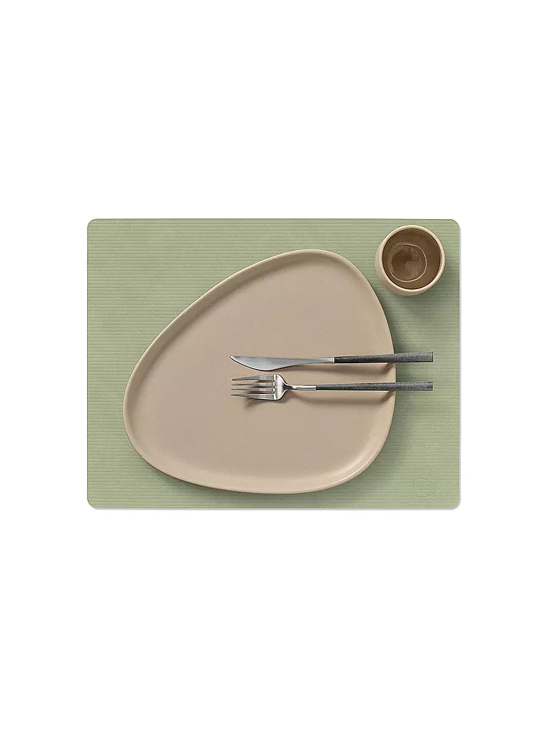 LIND DNA | Mantel individual 35x45cm CORDUROY ECKIG Verde Oliva | Oliva