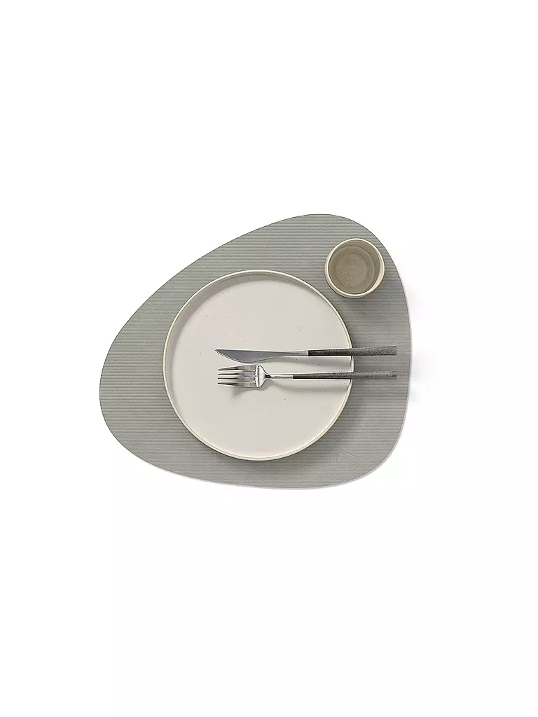 LIND DNA | Mantel individual 37x44cm CORDUROY OVAL Gris Claro | Gris claro