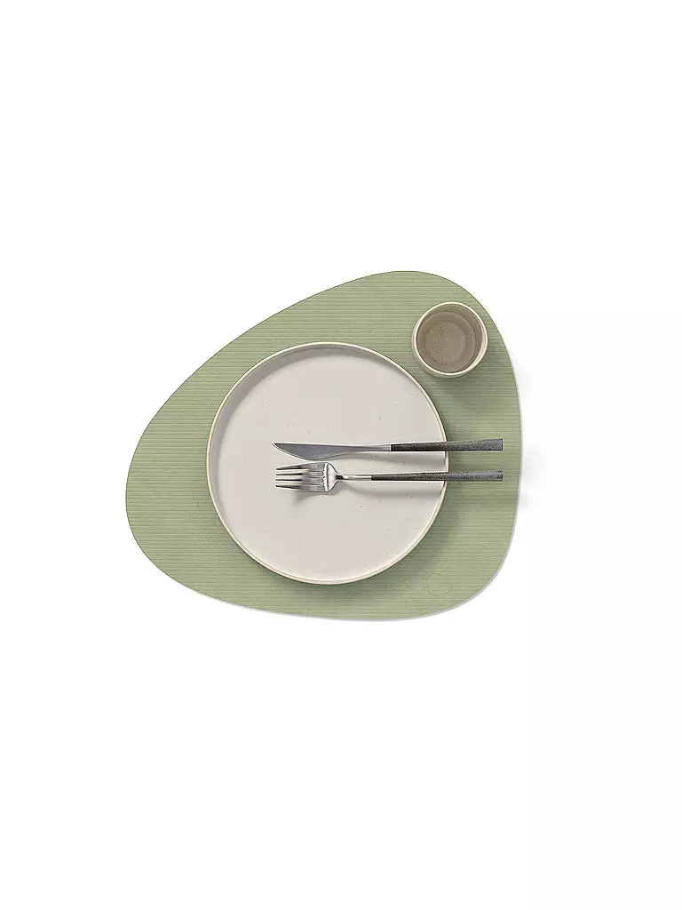 LIND DNA | Mantel individual 37x44cm CORDUROY OVAL | Oliva