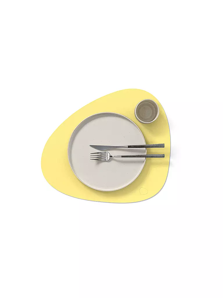 LIND DNA | Mantel individual 37x44cm CURVE Nupo Oval Yellow | gelb