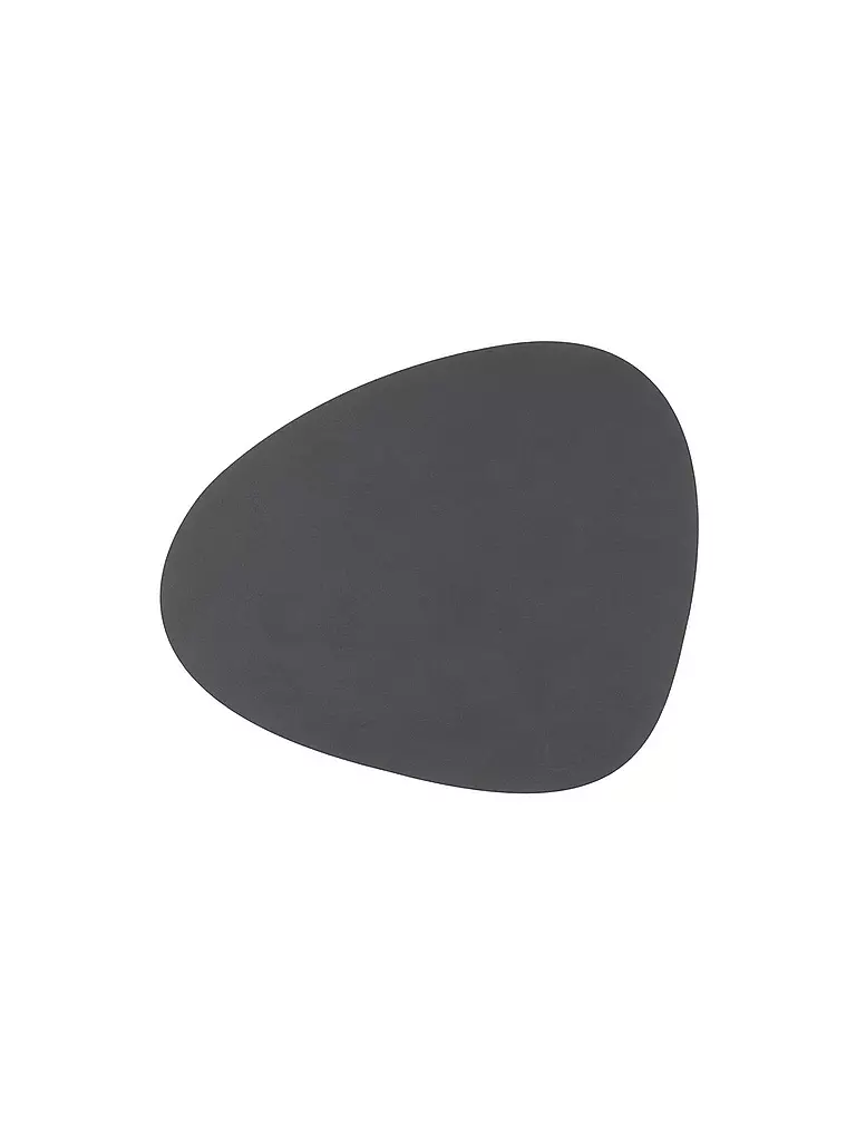 LIND DNA | Mantel individual de cuero "Nupo" ovalado 37x44cm | Gris