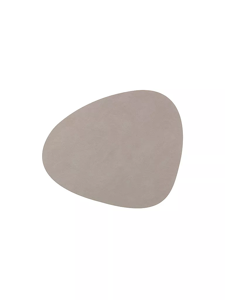LIND DNA | Mantel individual de cuero "Nupo" ovalado de 37x44 cm | Gris claro