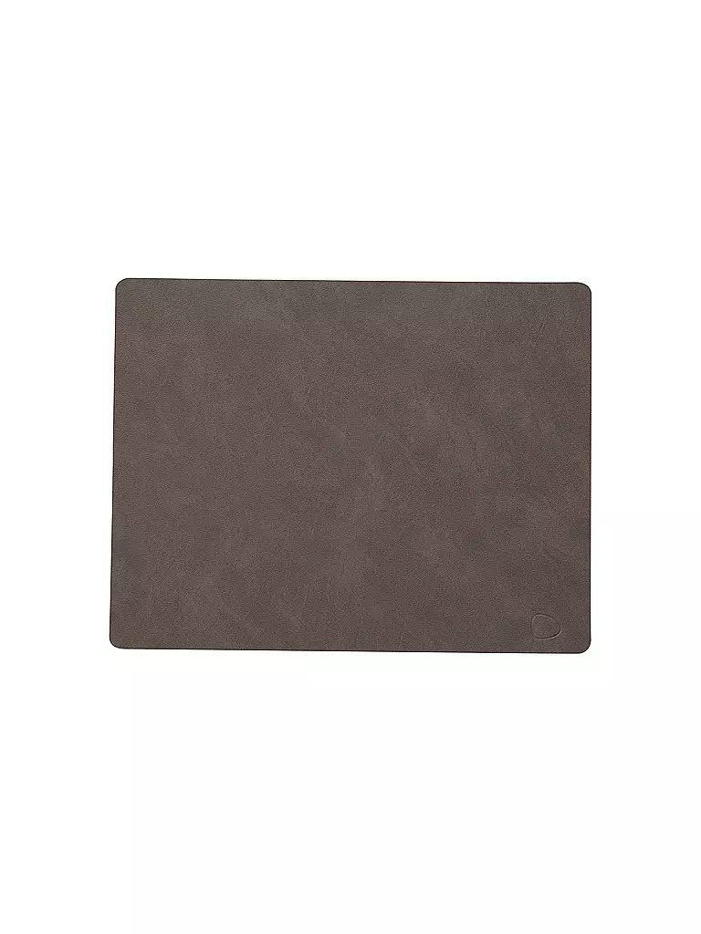 LIND DNA | Mantel individual de cuero rectangular NUPO 35x45cm Caviar | Marrón