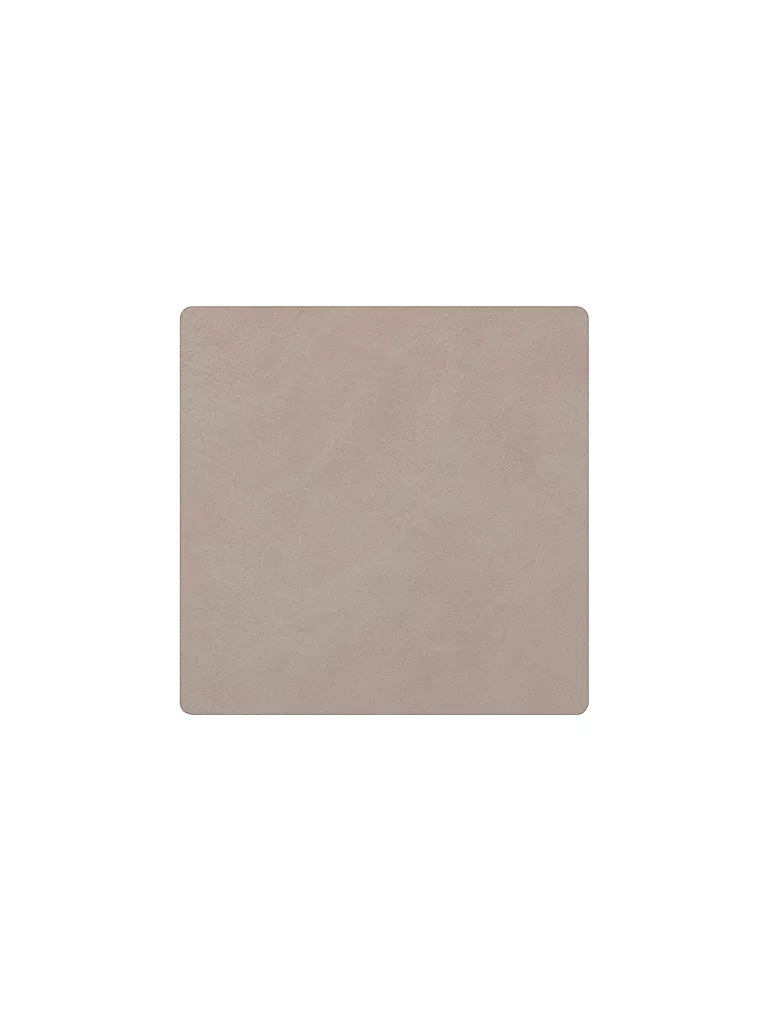 LIND DNA | Posavasos de cuero cuadrado Nupo 10x10cm Gris Claro | hellgrau