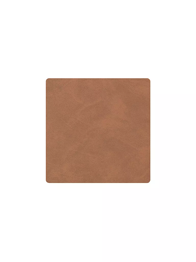 LIND DNA | Posavasos de cuero cuadrado Nupo 10x10cm Marrón | Marrón