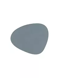 LIND DNA | Posavasos de cuero ovalado Nupo 11x13cm Gris Claro | Azul claro