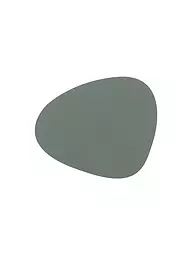LIND DNA | Posavasos de cuero ovalado Nupo 11x13cm Gris Claro | Verde claro