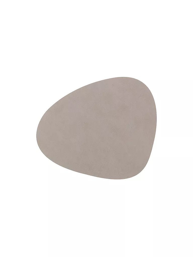 LIND DNA | Posavasos de cuero ovalado Nupo 11x13cm Gris Claro | hellgrau