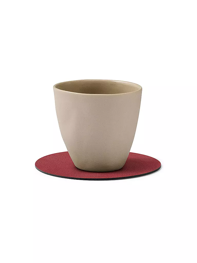 LIND DNA | Posavasos de vidrio 10cm CIRCLE Yellow | Rojo