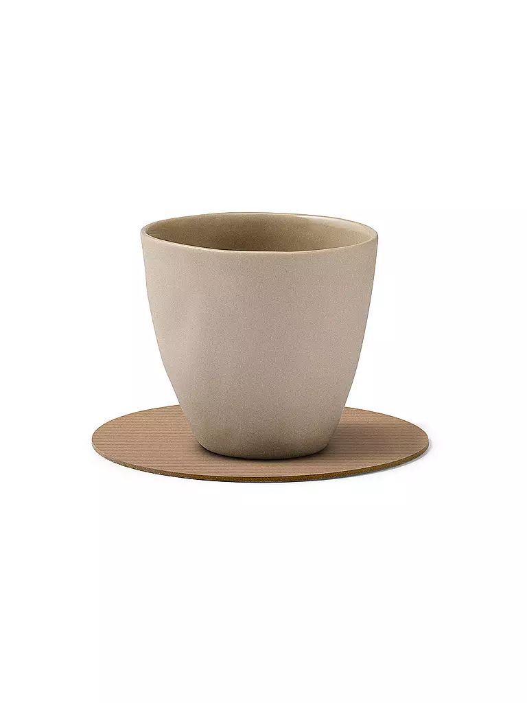 LIND DNA | Posavasos de vidrio 10cm CORDUROY REDONDO Nougat | Camel