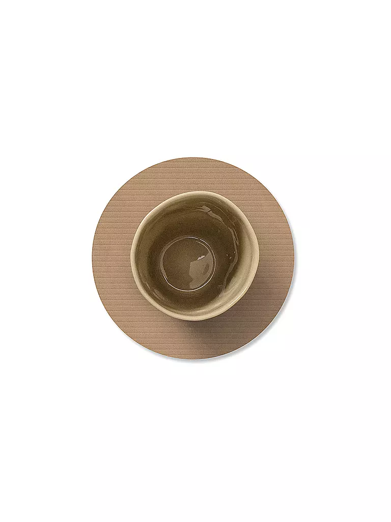 LIND DNA | Posavasos de vidrio 10cm CORDUROY REDONDO Nougat | Camel