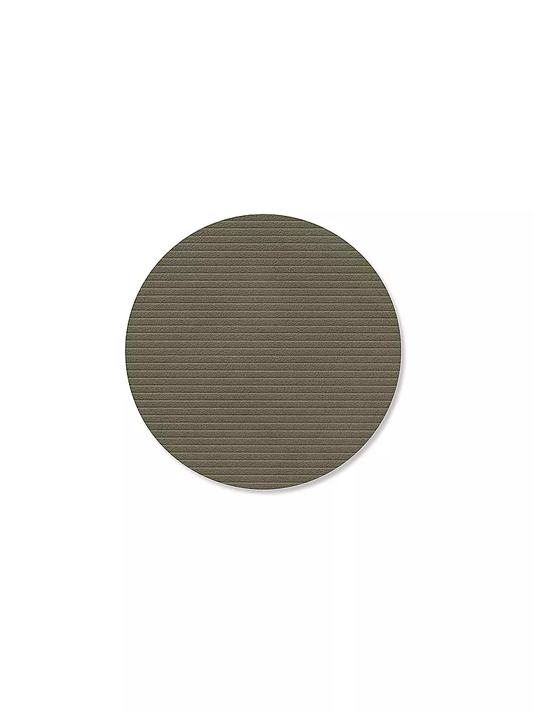 LIND DNA | Posavasos de vidrio 10cm CORDUROY REDONDO Verde Militar | Verde oscuro