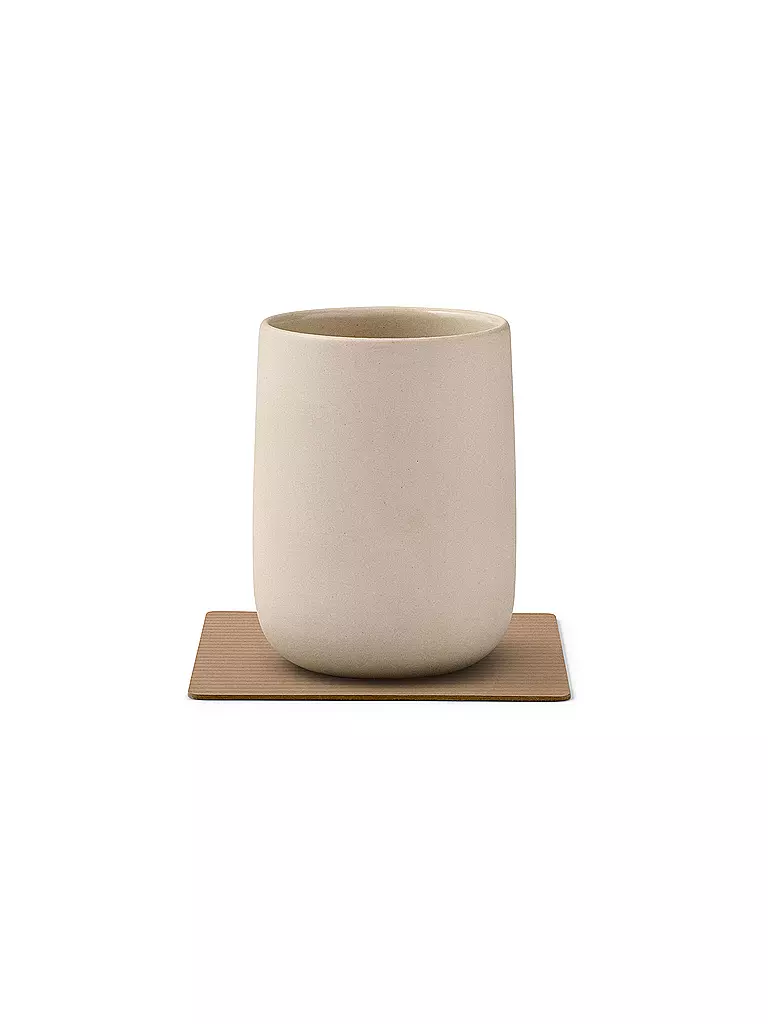 LIND DNA | Posavasos de vidrio 10x10cm CORDUROY CUADRADO Nougat | Camel