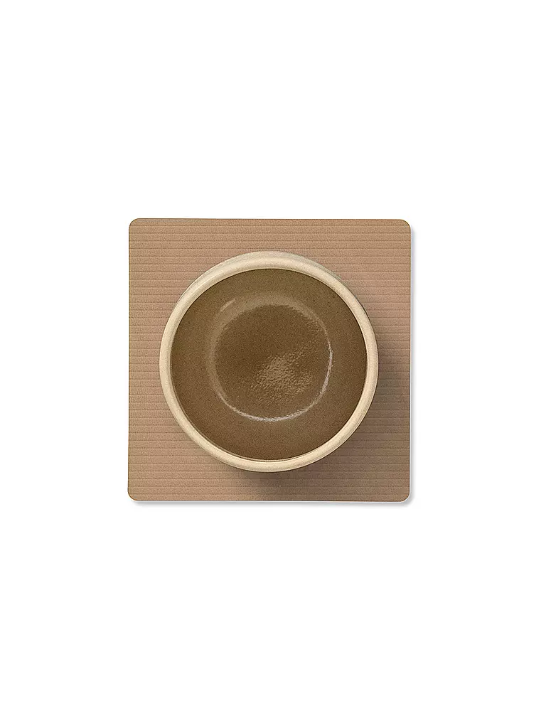 LIND DNA | Posavasos de vidrio 10x10cm CORDUROY CUADRADO Nougat | 