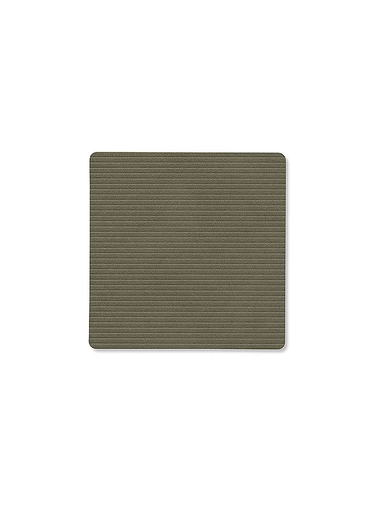 LIND DNA | Posavasos de vidrio 10x10cm CORDUROY ECKIG Army Green | Verde oscuro