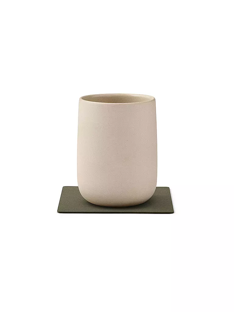 LIND DNA | Posavasos de vidrio 10x10cm CORDUROY ECKIG Army Green | Verde oscuro