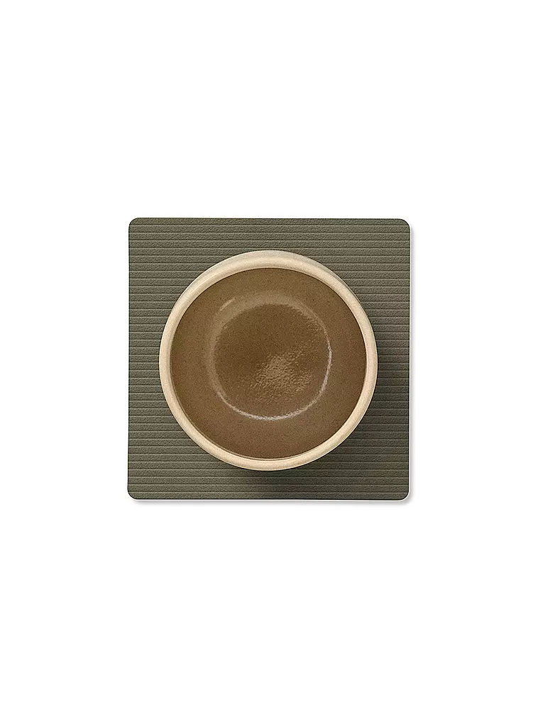 LIND DNA | Posavasos de vidrio 10x10cm CORDUROY ECKIG Army Green | 