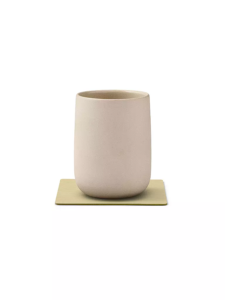 LIND DNA | Posavasos de vidrio 10x10cm CORDUROY ECKIG Lemon Sorbet | Beige