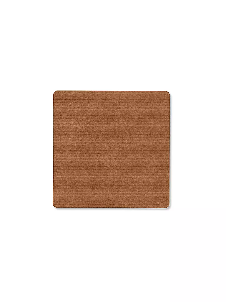LIND DNA | Posavasos de vidrio 10x10cm CORDUROY ECKIG Nature | Marrón