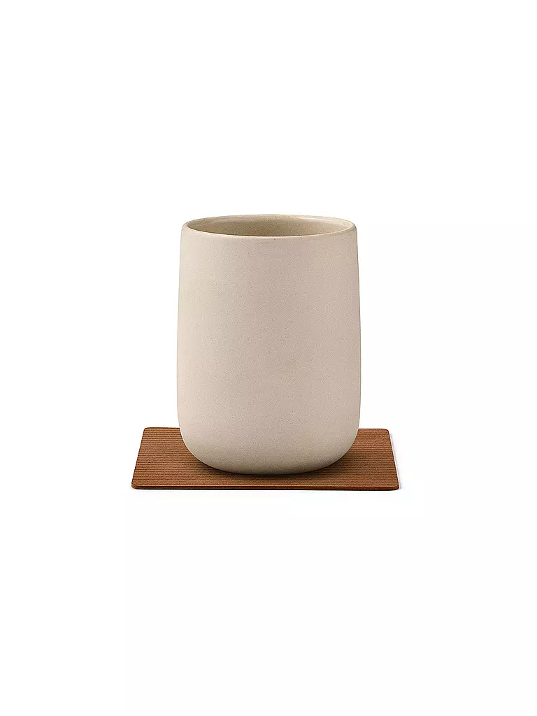 LIND DNA | Posavasos de vidrio 10x10cm CORDUROY ECKIG Nature | Marrón
