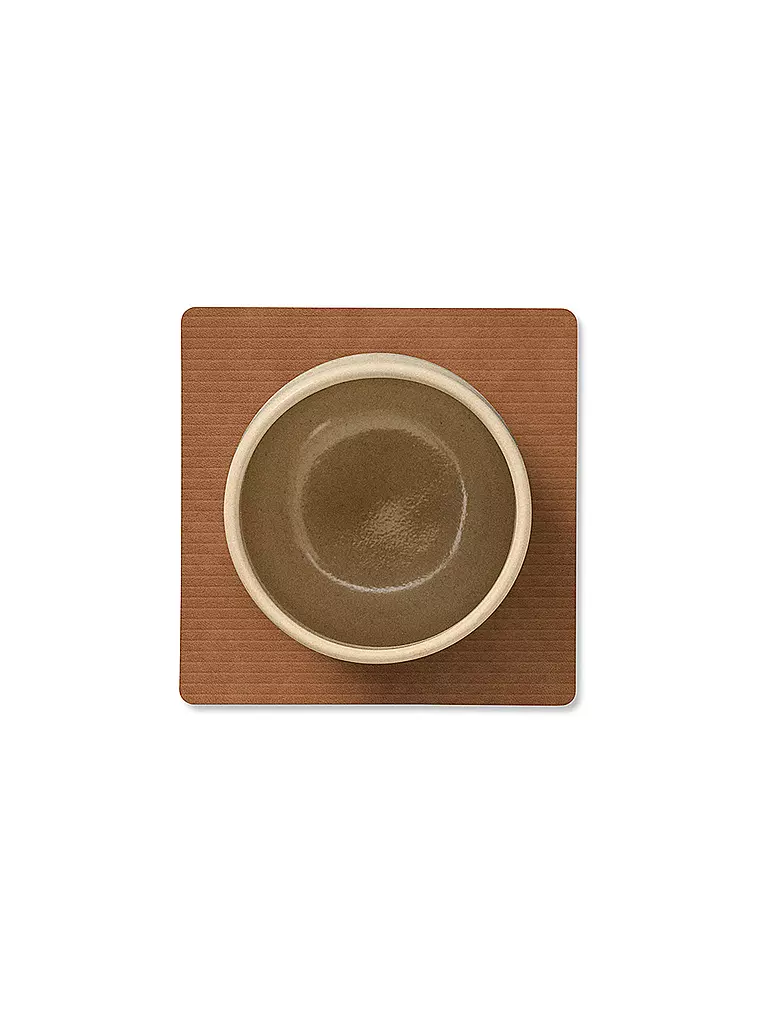 LIND DNA | Posavasos de vidrio 10x10cm CORDUROY ECKIG Nature | 