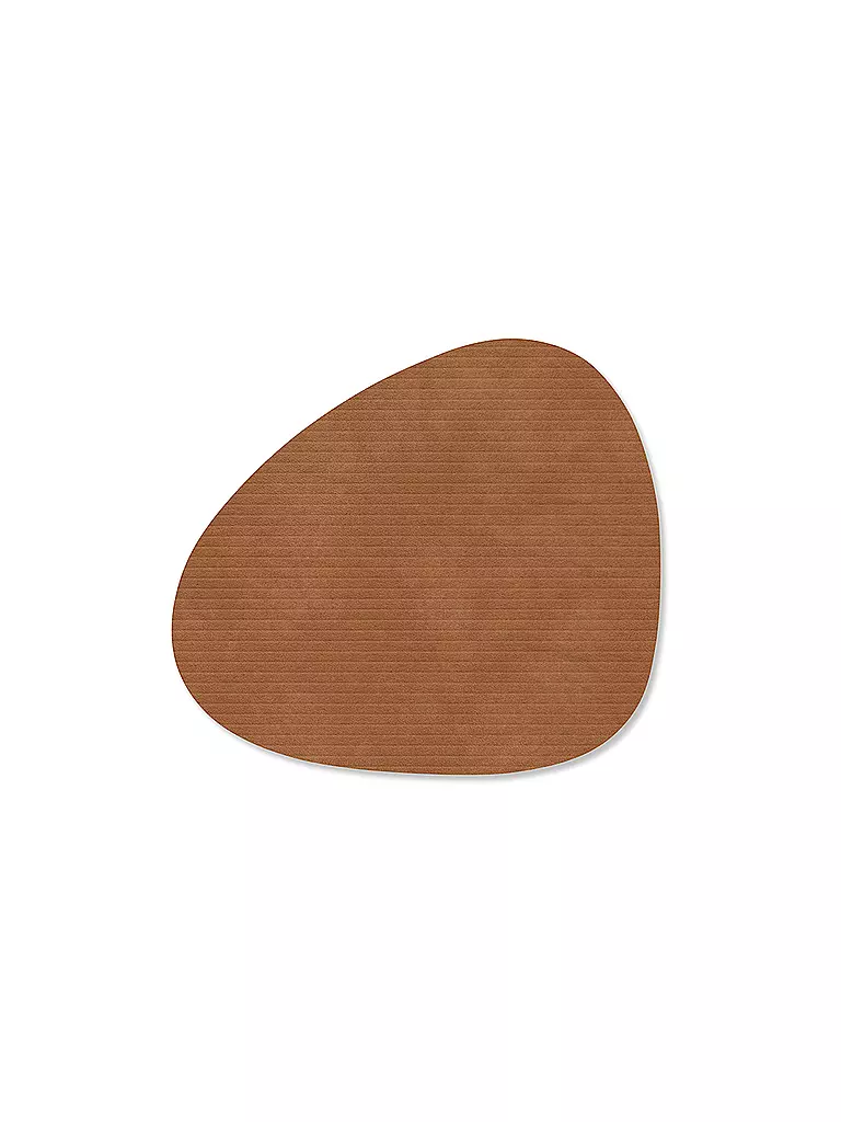 LIND DNA | Posavasos de vidrio 11x13cm CORDUROY OVAL Nature | Marrón