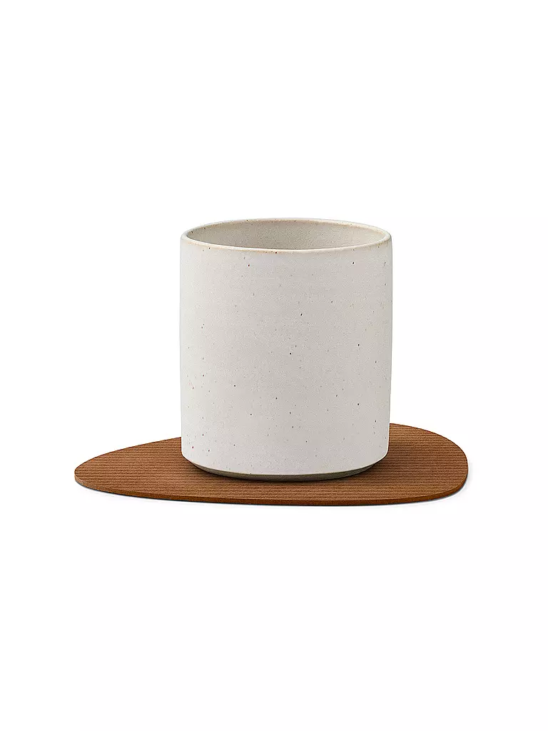 LIND DNA | Posavasos de vidrio 11x13cm CORDUROY OVAL Nature | Marrón