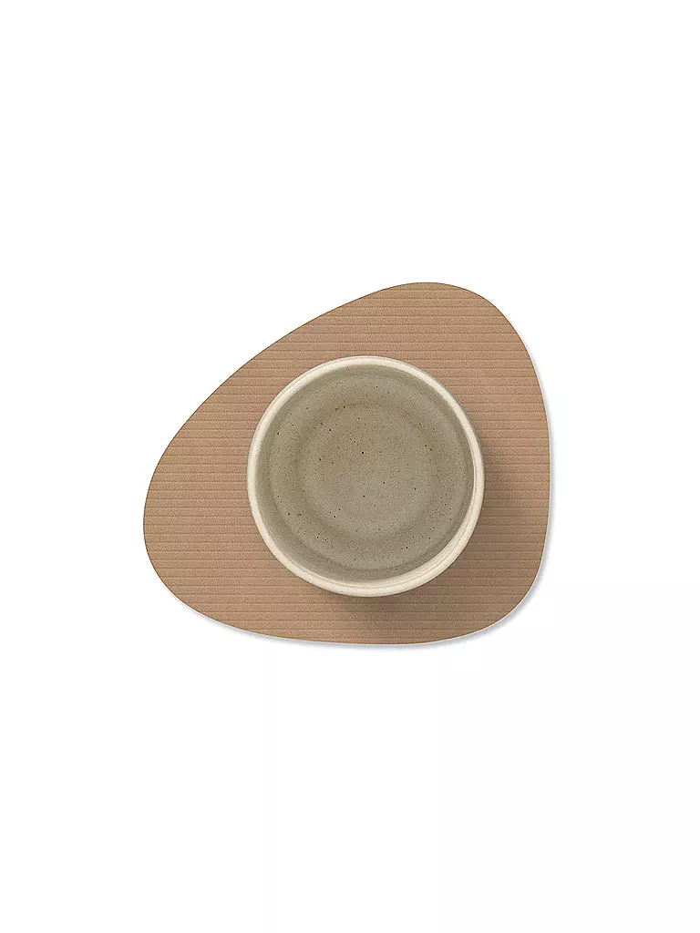LIND DNA | Posavasos de vidrio 11x13cm CORDUROY OVAL Nougat | 