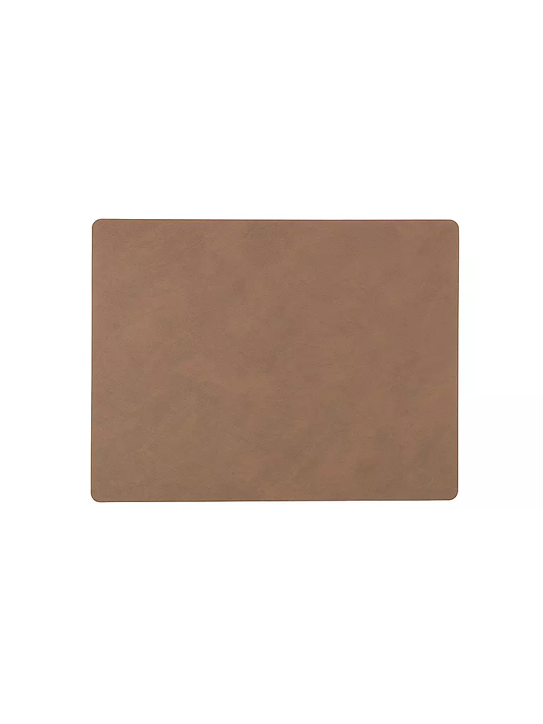 LIND DNA | Salvamantel de cuero "Nupo" rectangular 35x45cm | braun