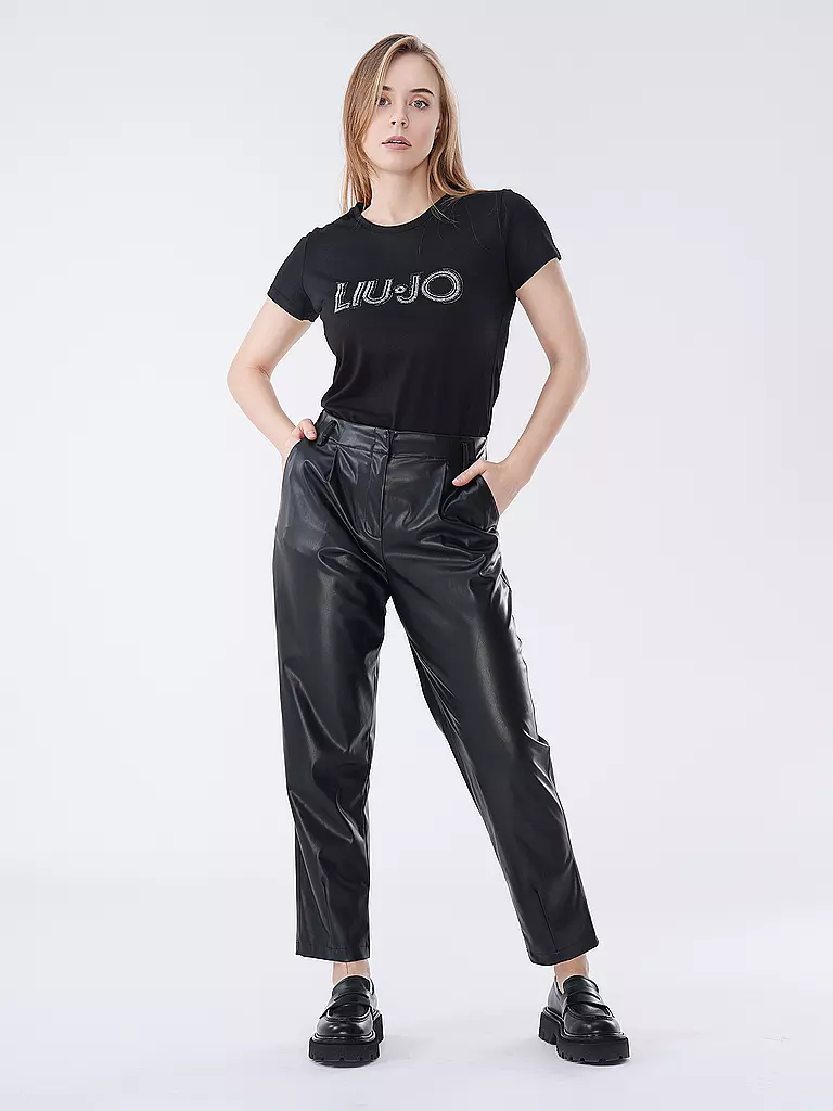 LIU JO | Hose in Lederoptik  | Negro