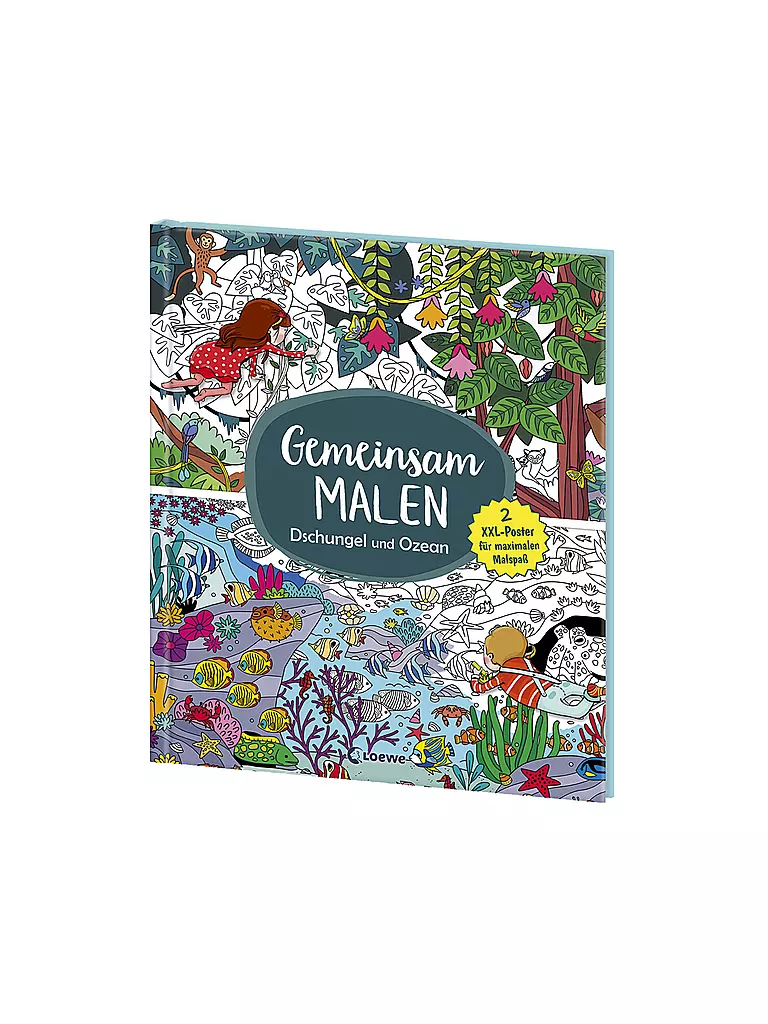 LOEWE VERLAG | Buch - Gemeinsam malen - Dschungel und Ozean | Sin color