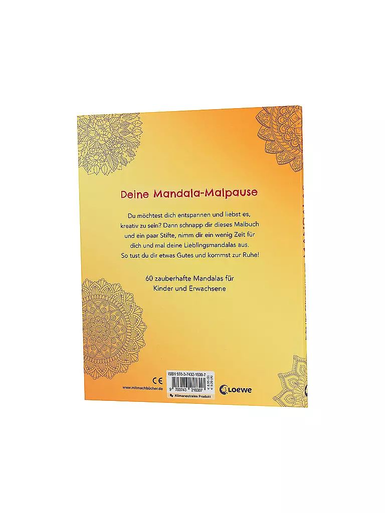 LOEWE VERLAG | Malbuch - Ruhe und Entspannung mit Mandalas  | Sin color